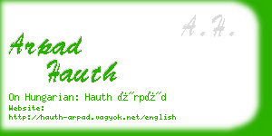 arpad hauth business card